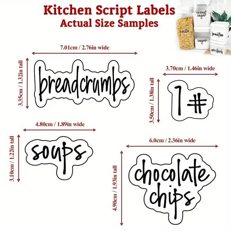 Sticker Master 138 Parça Su Geçirmez Baharat Kavanozu Etiket Seti – Şeffaf, Gıda Uyumlu, Mutfak Düzenleme Etiketi - Sticker Master