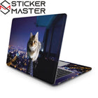Şehir Manzaralı Kedi Laptop Sticker Koruyucu Set | Sticker Master