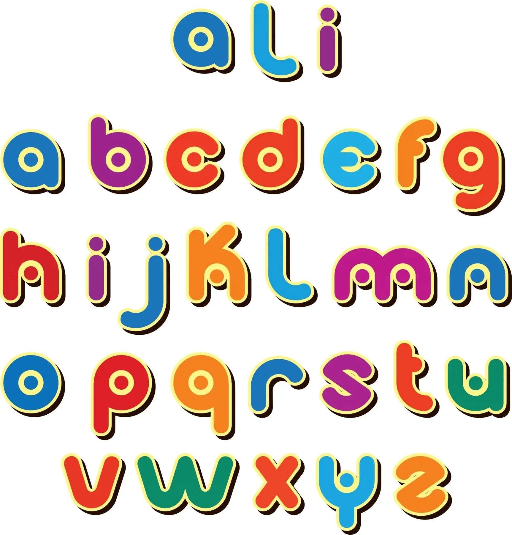 Sticker Master Sevimli Harfler Dekoratif Bebek Çocuk Odası Duvar Etiket Çıkartma Sticker