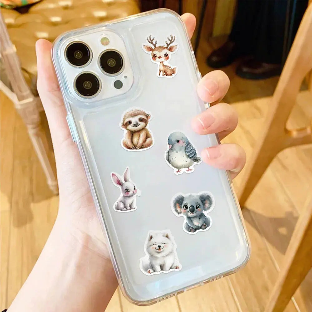 50’li Sevimli Su Renkli Hayvan Sticker Seti | Sticker Master - Sticker Master