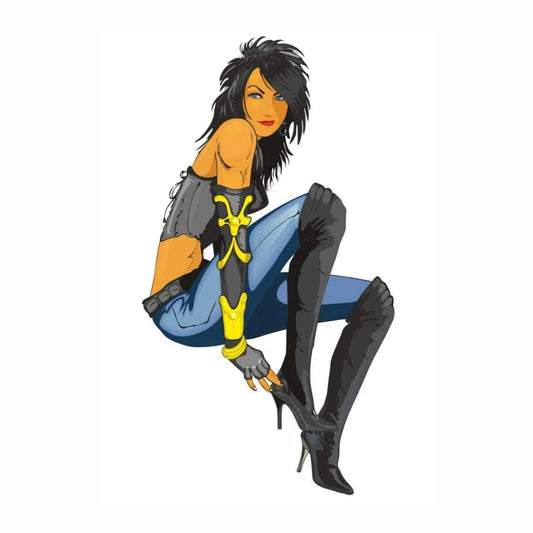 Sticker Master Sexy Women-3 Sticker - Motor, Laptop, Kask, Araba Camı İçin Dayanıklı Etiket - 15 Cm