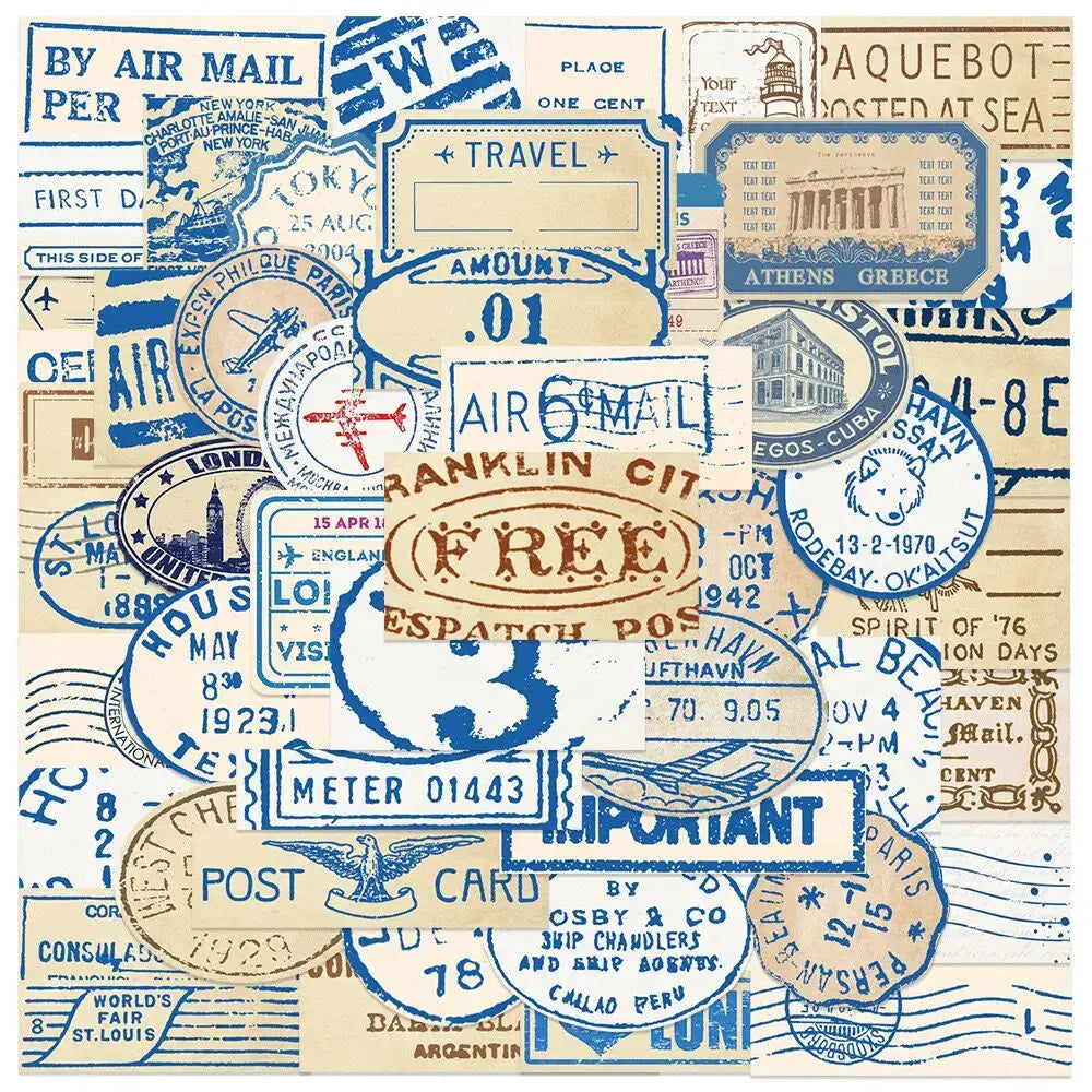 50'li Seyahat Temalı Sticker Seti | Sticker Master - Sticker Master