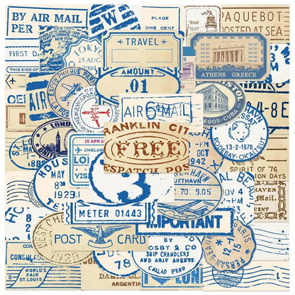 50'li Seyahat Temalı Sticker Seti | Sticker Master - Sticker Master