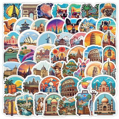 50'li Seyahat Temalı Sticker Seti | Sticker Master - Sticker Master