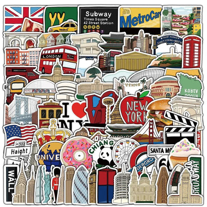 50'li Seyahat Temalı Sticker Seti | Sticker Master - Sticker Master