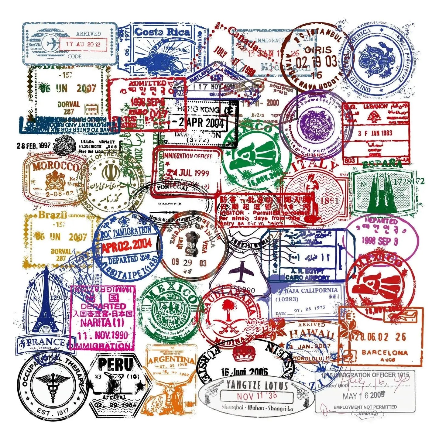 50'li Seyahat Temalı Sticker Seti | Sticker Master - Sticker Master