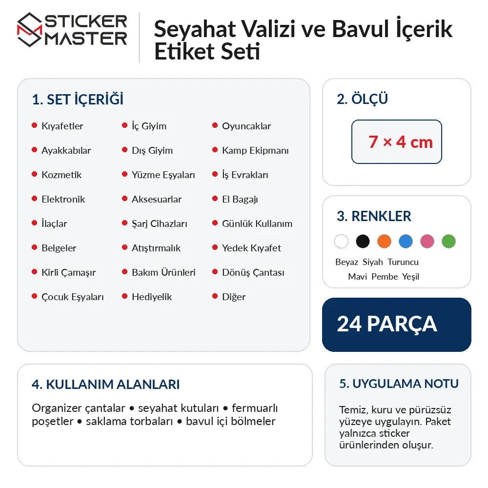Seyahat Valizi ve Bavul Icerik Etiket Seti-info