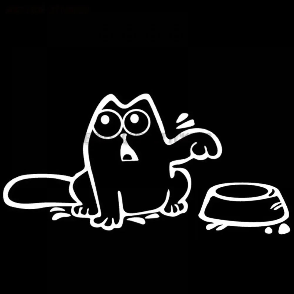 Beni Doyur Kedi "Feed Me" Komik Sticker Etiket Yapıştırma|Sticker Master