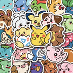 Sticker Master 50 ADET Kawaii Anime Pokemon Sticker Set Motor Oto Araç Laptop Telefon Çıkartma Etiket