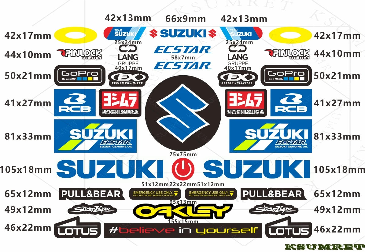 Vinyl Suzuki GSX Yoshimura Sticker Set Tank Logo | Sticker Master