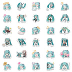 Sticker Master 50 Adet Chibi Sevimli Miku Sticker Set Motor Oto Araç Laptop Telefon Çıkartma Etiket