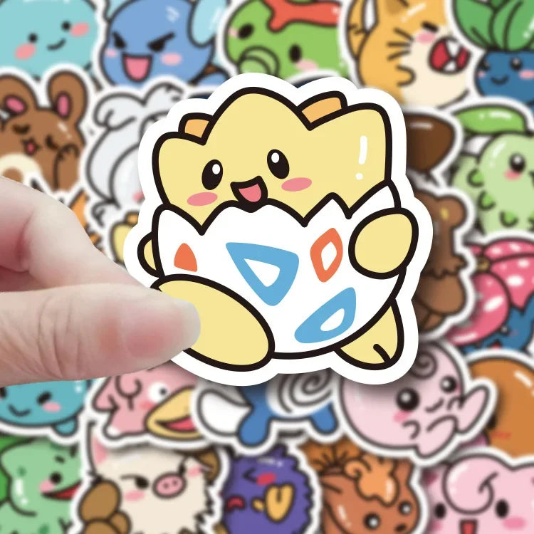 Sticker Master 50 ADET Kawaii Anime Pokemon Sticker Set Motor Oto Araç Laptop Telefon Çıkartma Etiket