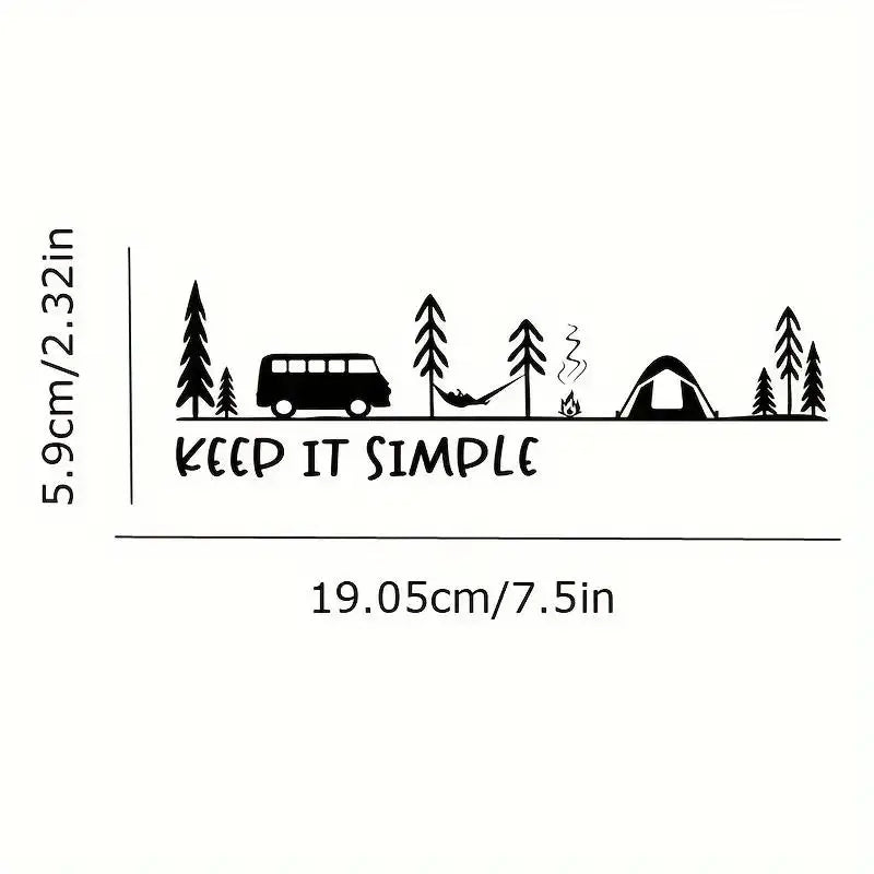Keep It Simple Kamp & Karavan Macerası Sticker | Sticker Master 19X6 Cm