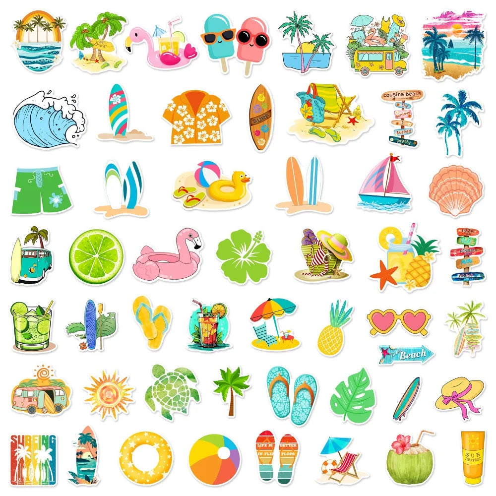 50’li Yaz Tatili Plaj Sticker Seti | Sticker Master
