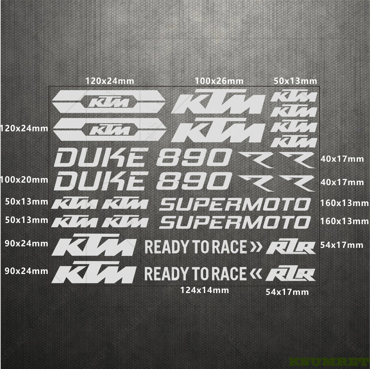 KTM Duke 890 Sticker Set Waterproof | Sticker Master