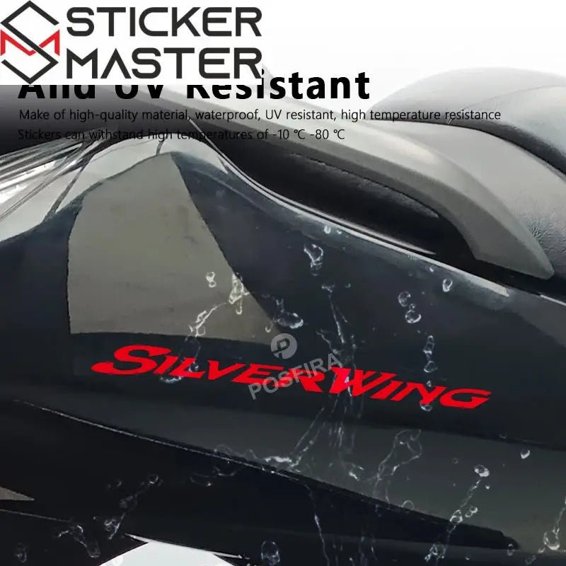 Silver Wing Sticker | Honda FJS 400 ve 600 İçin Yan Grenaj Decal (20 cm) Sticker Master