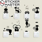 Siyah Kedi Priz Sticker Seti | Elektrik Anahtarı Dekoru