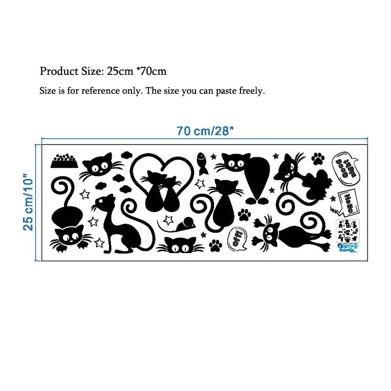 Siyah Kedi Priz Sticker Seti | Elektrik Anahtarı Dekoru Sticker Master