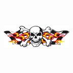 Sticker Master Skull Alevli Kafatası Sticker - Motor, Kask, Laptop, Araba ve Oto Araç İçin Dayanıklı Etiket (15 cm)