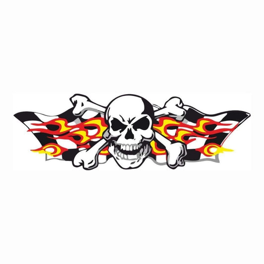 Sticker Master Skull Alevli Kafatası Sticker - Motor, Kask, Laptop, Araba ve Oto Araç İçin Dayanıklı Etiket (15 cm)