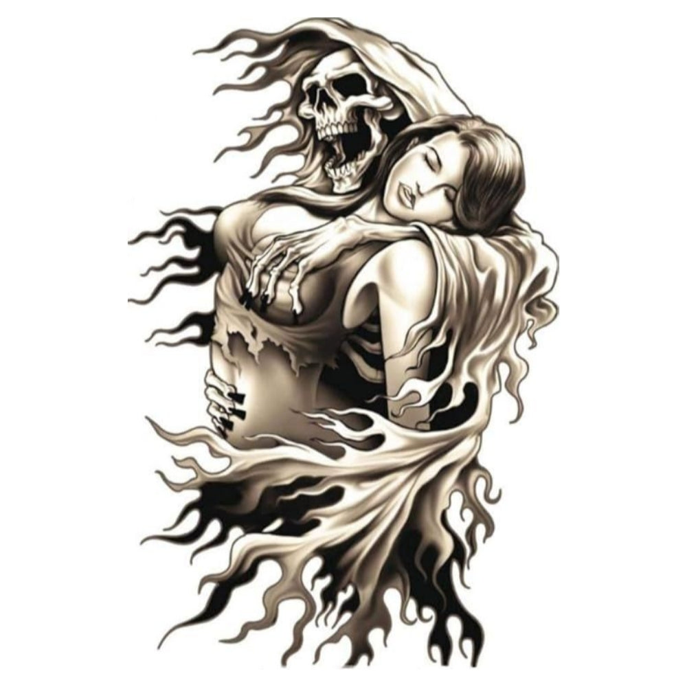 Sticker Master Skull And Women Motorsiklet,Kask,Laptop,Motor Ve Oto Araç Sticker 20X15 Cm