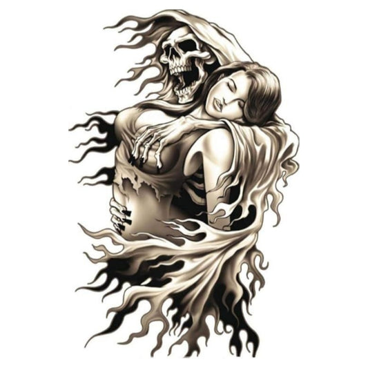 Sticker Master Skull And Women Motorsiklet,Kask,Laptop,Motor Ve Oto Araç Sticker 20X15 Cm