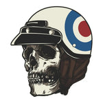 Sticker Master Retro Kasklı Kuru Kafa Sticker – 15 cm | Asi Ruhun Retro Hali! Sticker Master