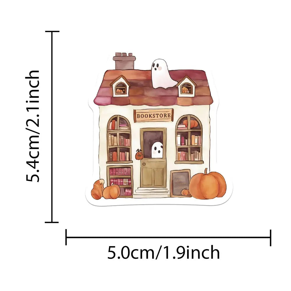 50 Adet Retro Sevimli Sonbahar Kitap Okuma Sticker Seti | Sticker Master - Sticker Master