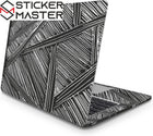 Soyut Çizgili Laptop Sticker Dokulu Siyah Beyaz Seti | Sticker Master
