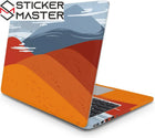 Soyut Dağ Manzarası Laptop Sticker Sanatsal Set | Sticker Master