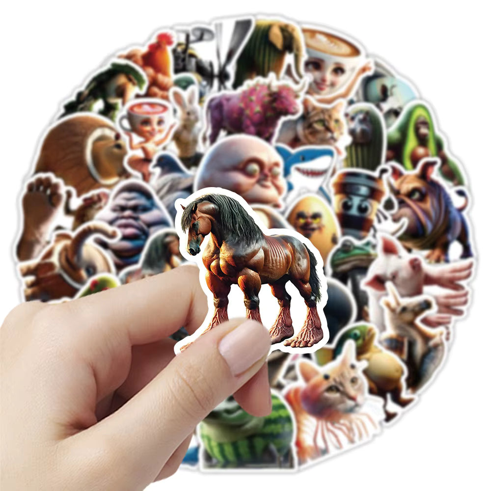 50 Adet Soyut ve Eğlenceli Sticker Seti | Brainrot Grafiti - Sticker Master