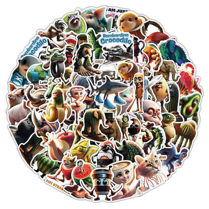 50 Adet Soyut ve Eğlenceli Sticker Seti | Brainrot Grafiti - Sticker Master