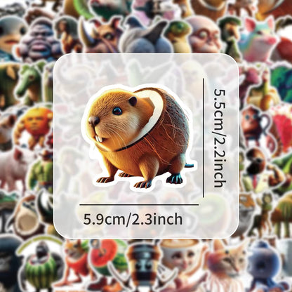 50 Adet Soyut ve Eğlenceli Sticker Seti | Brainrot Grafiti - Sticker Master