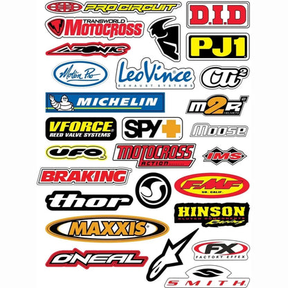 Sticker Master Sponsor Sticker Set 11 - Motor, Kask, Laptop, Araba, Oto Araç İçin Dayanıklı Etiket Decal Sticker Master