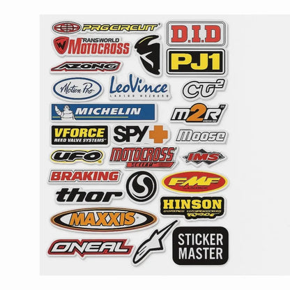 Sticker Master Sponsor Sticker Set 11 - Motor, Kask, Laptop, Araba, Oto Araç İçin Dayanıklı Etiket Decal Sticker Master