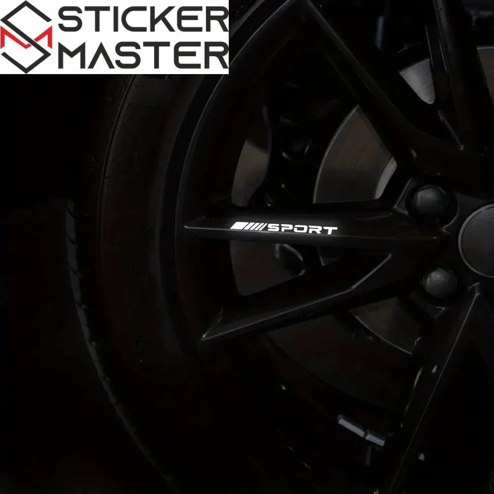 Sport Sticker Seti 8 Parça | Jant, Tampon ve Ayna İçin Yarış Decal (10-13 cm) - Sticker Master