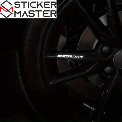 Sport Sticker Seti 8 Parça | Jant, Tampon ve Ayna İçin Yarış Decal (10-13 cm) - Sticker Master