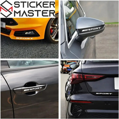 Sport Sticker Seti 8 Parça | Jant, Tampon ve Ayna İçin Yarış Decal (10-13 cm) - Sticker Master