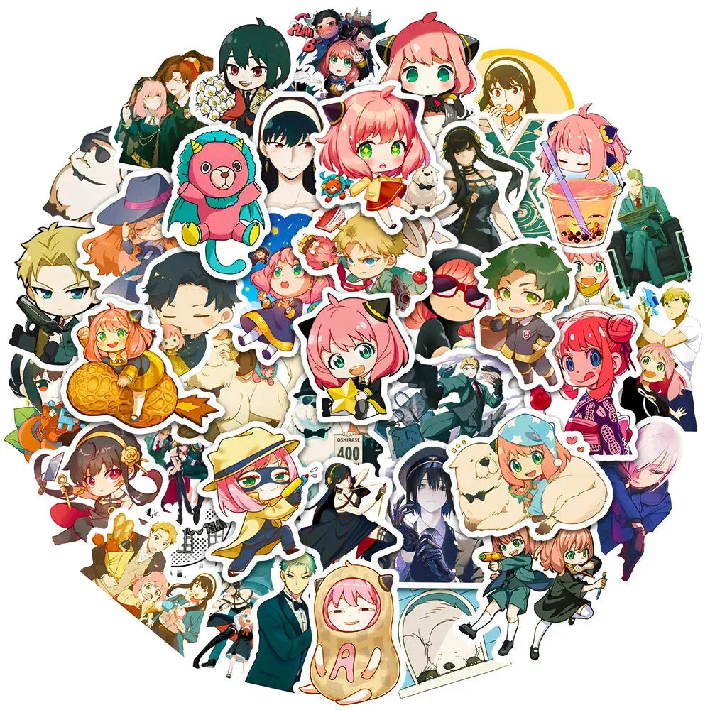 50’li Sevimli Spy x Family Anime Sticker Seti | Sticker Master - Sticker Master