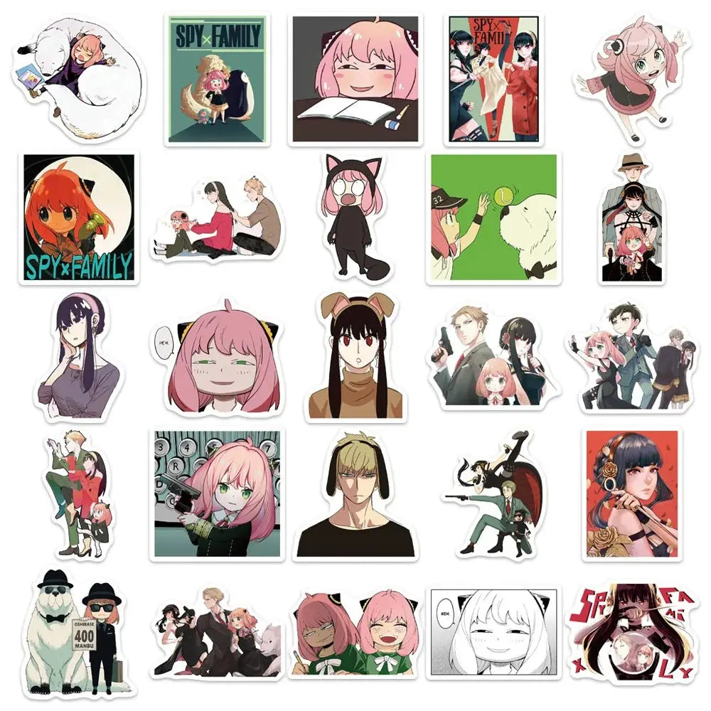 50’li Sevimli Spy x Family Anime Sticker Seti | Sticker Master - Sticker Master
