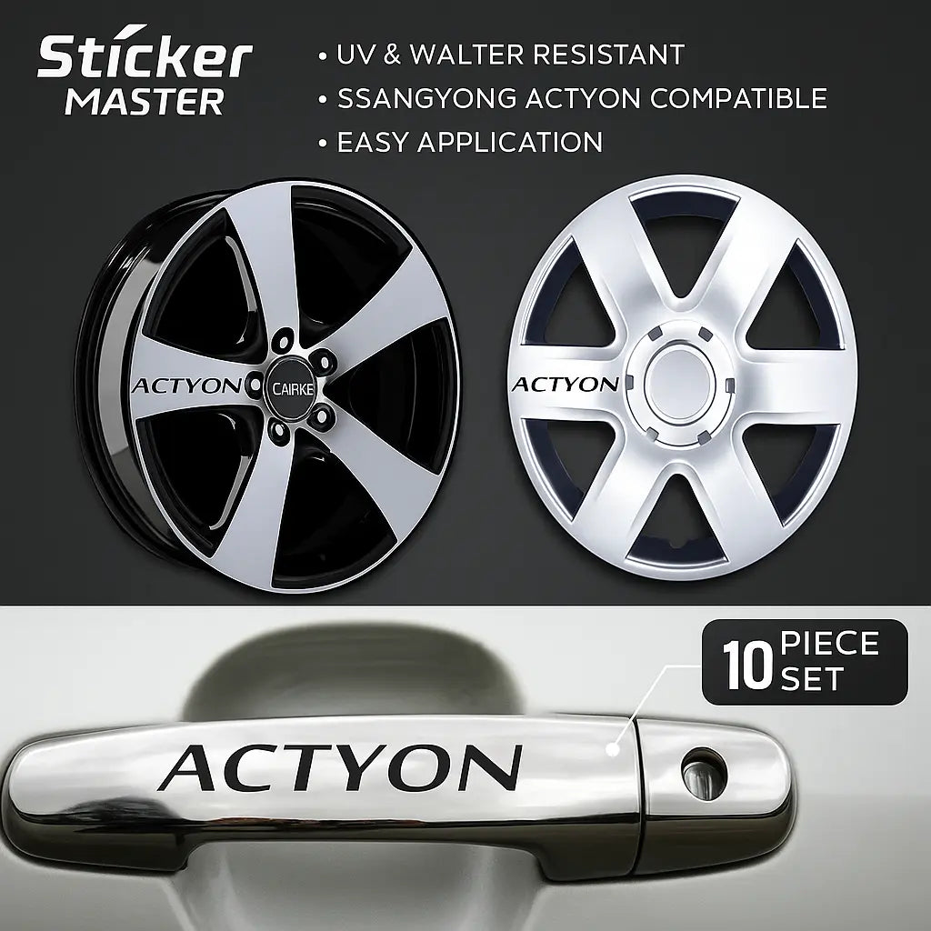 Sticker Master SsangYong Actyon Kapı Kolu ve Jant Sticker - 10 Adet Sticker Master