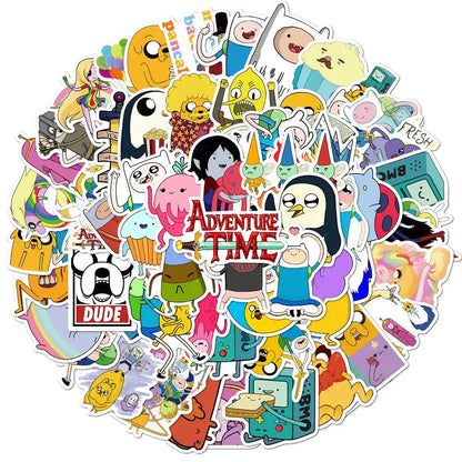 Sticker Master 100 Adet Adventure Time Çıkartmaları Çizgi Film Animasyon Bagaj Scooter Dizüstü Buzdolabı Grafiti Çıkartmaları Dekoratif Oyuncaklar Sevimli Sticker Set Motor Oto Araç Çıkartma Etiket Sticker Master