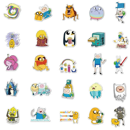 Sticker Master 100 Adet Adventure Time Çıkartmaları Çizgi Film Animasyon Bagaj Scooter Dizüstü Buzdolabı Grafiti Çıkartmaları Dekoratif Oyuncaklar Sevimli Sticker Set Motor Oto Araç Çıkartma Etiket Sticker Master