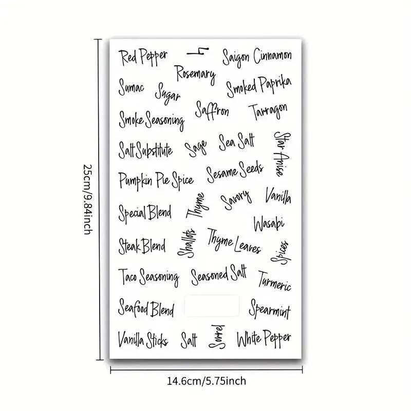 Sticker Master 138 Parça Su Geçirmez Baharat Kavanozu Etiket Seti – Şeffaf, Gıda Uyumlu, Mutfak Düzenleme Etiketi - Sticker Master