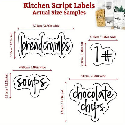 Sticker Master 138 Parça Su Geçirmez Baharat Kavanozu Etiket Seti – Şeffaf, Gıda Uyumlu, Mutfak Düzenleme Etiketi - Sticker Master