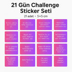 Sticker Master 21 Gün Kişisel Gelişim Challenge Oto, Motorsiklet, Kask, Laptop Sticker 5x5 Cm Sticker Master