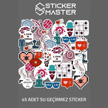 Sticker Master 45 Adet Karışık Özgürlük Graffiti JDM Araba Stickers Motor Bisiklet Laptop Sticker Etiket Çıkartma Sticker Master
