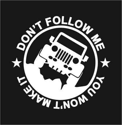 Sticker Master 4x4 Don't Follow Me Off Road Sticker Seti Motor, Kask, Laptop, Araba, Oto Araç İçin Dayanıklı Etiket Decal