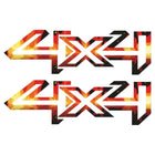 4x4 Alevli Sticker | Off-Road Araç Çıkartması (2 Adet) | Sticker Master