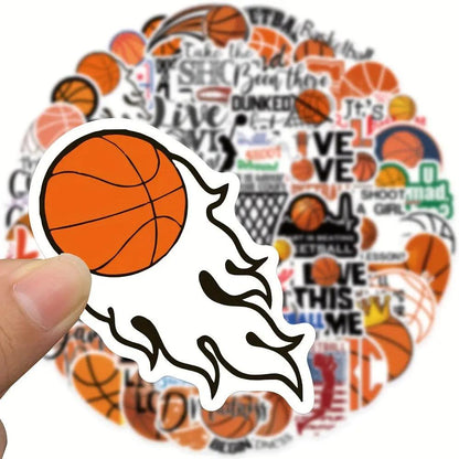 Sticker Master 50 adet Basketbol Vinil Çıkartmaları - Dizüstü Bilgisayarlar, Su Şişeleri, Kaykaylar, Arabalar | Su Geçirmez Çıkartmalar - Sporseverler için İlham Verici İfadeler ve Tasarımlar - Sticker Master